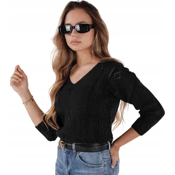 Dámský svetr DStreet dámský svetr černý klasický do pasu univerzální velikost