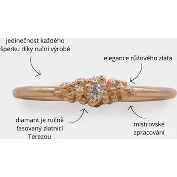 Prsten Prsten Granulace No.112 Růžové zlato 58