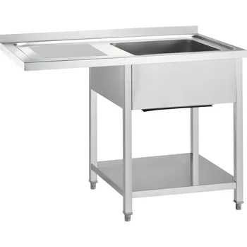 Nerezový dřez GREDIL Stůl s jedním dřezem na pravé straně a prostorem pro lednici nebo myčku 1000x700x900 mm | GREDIL, 672427