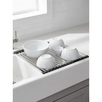 Odkapávač na nádobí Sinsay - Nerezový odkapávač na nádobí s protiskluzovou úpravou - sříbrná - 013HL-SLV - 013HL-SLV-ONE