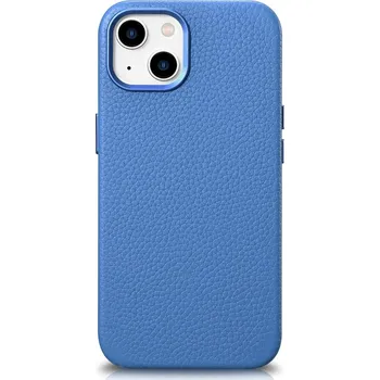 Pouzdro na mobilní telefon Icarer Litchi Premium kožený kryt / pouzdro s MagSafe pro Apple iPhone 14 / světle modrá