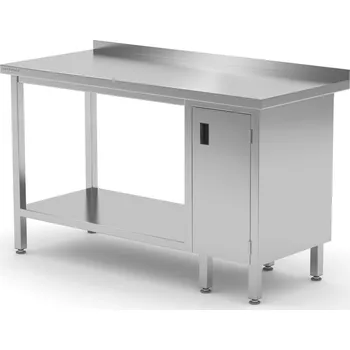 Jídelní stůl TECHNICA Nástěnný stůl se skříňkou s křídlovými dveřmi na pravé straně a policí 1700x700x850 mm | TECHNICA, 127P1770