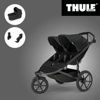 Kočárek THULE URBAN GLIDE 3 BLACK DOUBLE 2025 Magnetic Buckle + Korbička + Adaptér