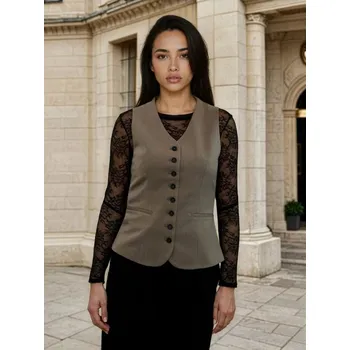 Dámská vesta Sinsay - Kostýmková vesta - hnědá - 416GY-88X - 416GY-88X-XXL