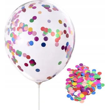 Balónek BALÓNKY S BAREVNÝMI KONFETAMI TRANSPARENTNÍ VELKÉ DEKORACE NA NAROZENINY 5 ks