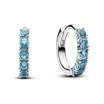 Náušnice Malé kruhové náušnice PANDORA Světle modré 293849C01