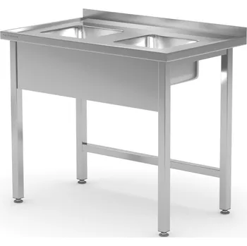 Jídelní stůl TECHNICA Dvojitý dřezový stůl bez police 800x600x850 mm | TECHNICA, 222MK8060