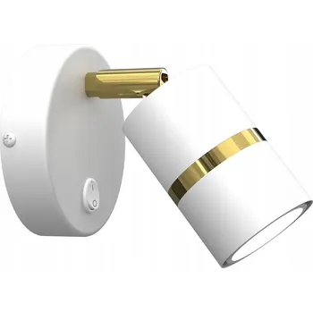 Nástěnné svítidlo Nástěnná lampa se spínačem, nastavitelná, bílo-zlatá, 1xGU10
