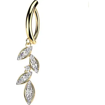 Piercing Šperky4U Zlacený piercing do pupíku se štítem - WP0115-GD