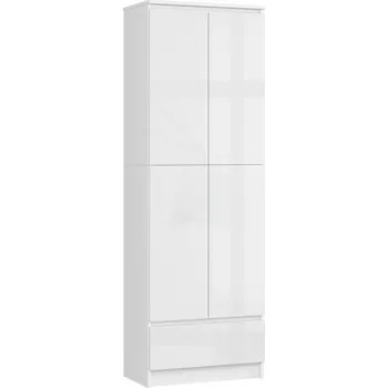 Šatní skříň MOB Policová skříň Akord Renzo (bílá + lesk bílý)