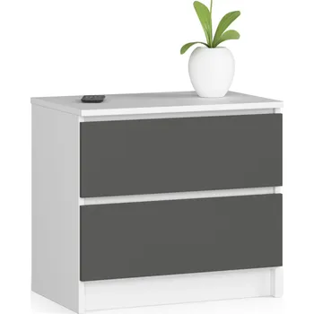 Noční stolek MOB Noční stolek Akord Kalista (bílá + šedá)
