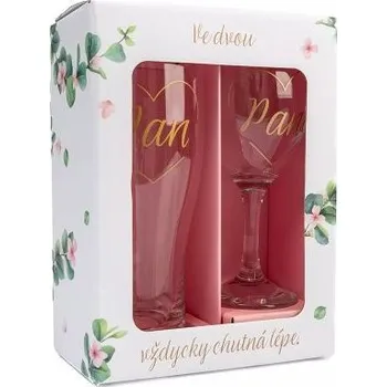 Sklenice ALBI Svatební dvojice sklenic - Na víno a na pivo