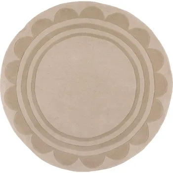 Koberec Flair Rugs Ručně všívaný kusový koberec Lois Scallop Natural kruh Rozměry koberců: 120x120 (průměr) kruh