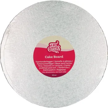 FunCakes Cukrářská podložka pod dort kulatá Ø 30,5 cm – Stříbrná, pevná (FunCakes)