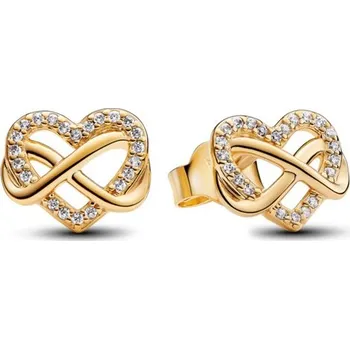 Náušnice Náušnice PANDORA Třpytivé srdce s nekonečnem 262667C01