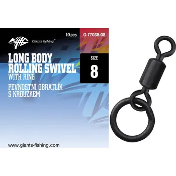 Giants fishing Pevnostní obratlík s kroužkem Long Body Rolling Swivel with Ring 10ks