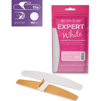 Pilník Staleks Pro Expert Samolepící 180 - Bílý Půlměsíc (30ks)