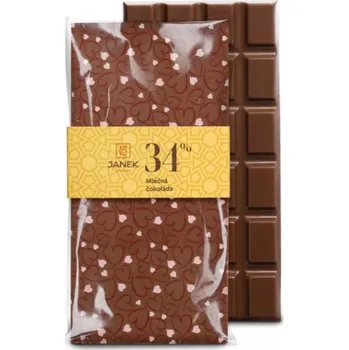 Čokoláda JANEK Mléčná valentýnská čokoláda s potiskem 85 g