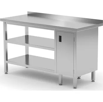 Jídelní stůl TECHNICA Nástěnný stolek se skříňkou s křídlovými dveřmi na pravé straně a dvěma policemi 1700x700x850 mm | TECHNICA, 1272P1770