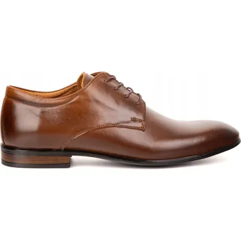 Pánské polobotky Pánské kožené společenské boty Olivier 484 hnědé, velikost 43