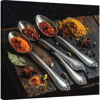 Obraz Obraz do kuchyně, restaurace, baru, jídelny, Koření na stříbrném