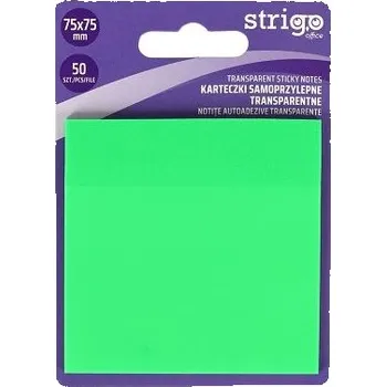 Samolepící bloček Samolepící bloček Strigo 50 ks zelený - transparentní