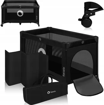 Dětská postýlka Lionelo Stefi cestovní postýlka s funkcí ohrádky LO-STEFI BLACK CARBON