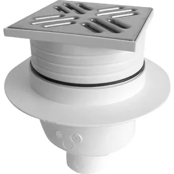 Odvodňovací žlab Bruckner podlahová vpust 105 x 105 přímá mřížka nerez 183.020.0