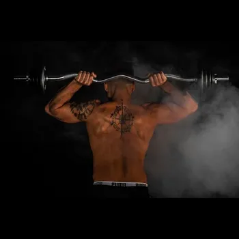 Tyč činky MOVIT zvlněná posilovací tyč, 130cm, hvězdicový uzávěr