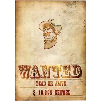 Party dekorace Western plakát HLEDÁ SE WANTED