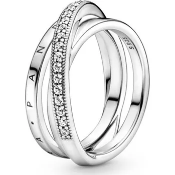 Prsten Prsten PANDORA Tři překřížené pavé kroužky 58 199057C01-58
