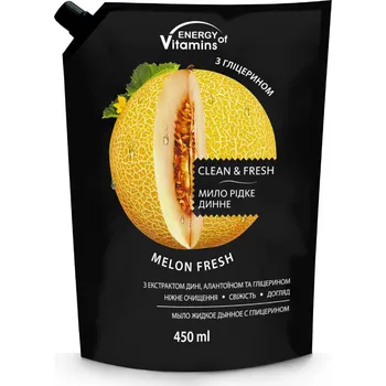 Koupelová kosmetika Energy Of Vitamins Melon tekuté glycerinové mýdlo náhradní náplň, 450 ml