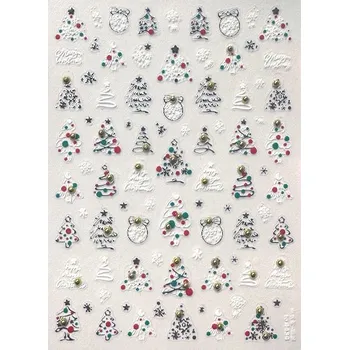 EXPA-nails Zdobení č.025 - Vánoční stromky s perličkami