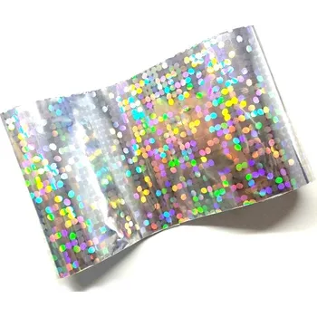 Přípravek na nehty Fólie - Stříbrná holograf č.1 - 100x6cm