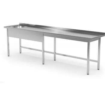 Jídelní stůl TECHNICA Stůl s jedním umyvadlem, levý bez police 2400x700x850 mm | TECHNICA, 2126L2470