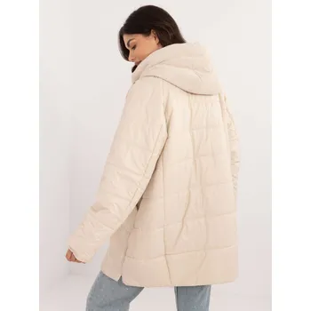 Dámská cargo bunda Světle béžová přechodná bunda s lesklou nití Factory Price krémová 2979364