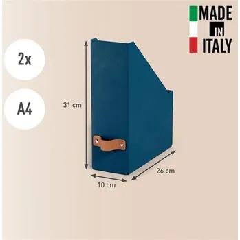 Stojan na časopisy "Puro", oceánově modrá, 100 mm, karton, 2 ks, LEITZ