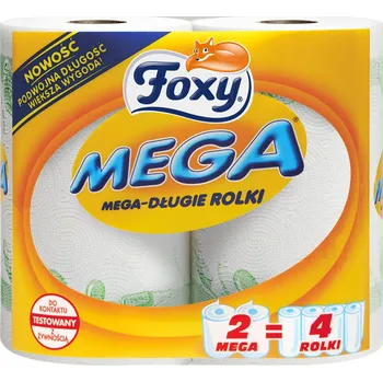 Utěrka Foxy Mega papírové utěrky celulóza v balení 2 ks bílé