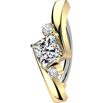 Piercing Šperky4U Zlacený piercing do pupíku se štítem - WP0113-GD