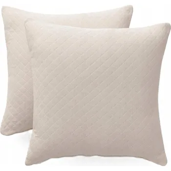 Povlak na polštářek Povlaky na polštáře sada 2 ks vzor s kosočtverci, 45 x 45 cm ecru GAMUSI