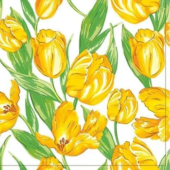 Papírový ubrousek Ubrousky DAISY L (20ks) Yellow Tulips Wallpaper