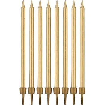 Dortová svíčka GD Svíčky dortové PF-SUZL zlaté 10cm/8ks