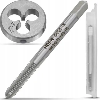 Závitořezný nástroj RUČNÍ ZÁVITNÍK DIN-352/1P + ZÁVITOVÉ OČKO M4.5x0.75 SADA ZÁVITNÍKŮ