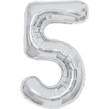 Balónek ALBI Balónek fóliový 85 cm stříbrný číslo 5
