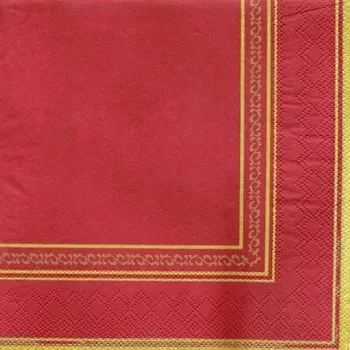 Papírový kapesník Ubrousky MAKI L (20ks) Red &amp; Gold Frame