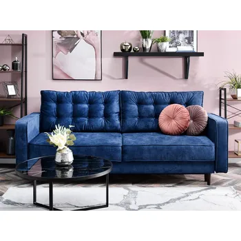 Křeslo Mebel Partner Legacion (tmavě modrá + ořech)