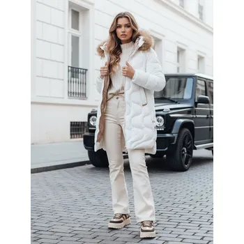 Dámská parka Dstreet Dámská bunda zimní VIRELIA prošívaná s kapucí TY4935 Barva: Bílá, Velikost: XL