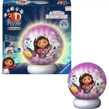 3D puzzle RAVENSBURGER Svítící 3D puzzle Gábinin kouzelný domek (Noční edice) 72 dílků