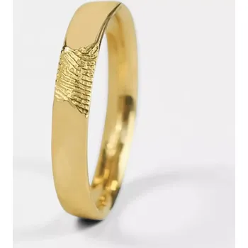 Prsten Fingerprint 3.20 mm prsten Bílé zlato 54