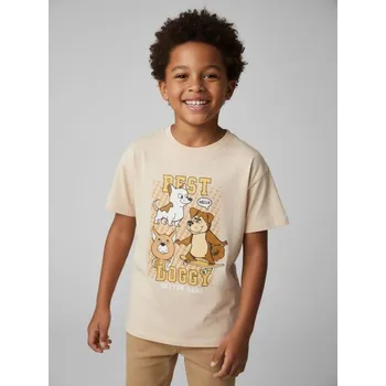 Chlapecké tričko Sinsay - Tričko s krátkými rukávy a potiskem - béžová - 042CH-08X - 042CH-08X-128